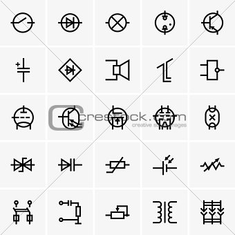 Electronic components icons