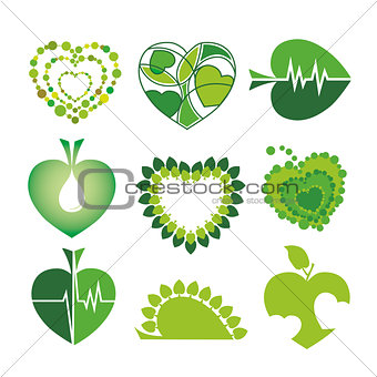 collection of vector logos health and the environment in the for