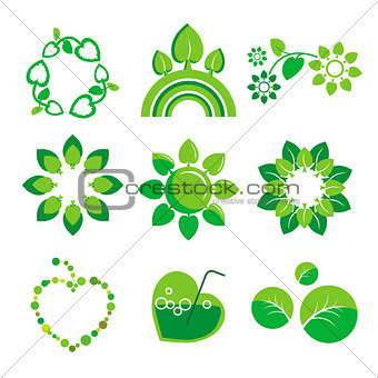 collection of vector logos health and the environment 