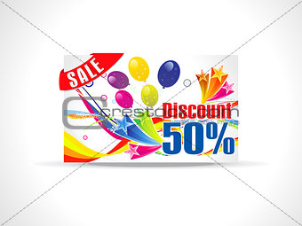 abstract fifty percent discount card 