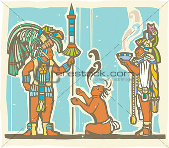 Mayan Warrior, Captive and Priest