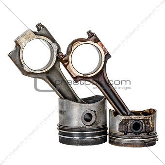 Two pistons and two connecting rods