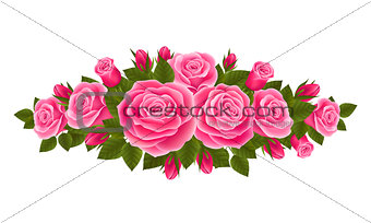 Beautiful border of roses