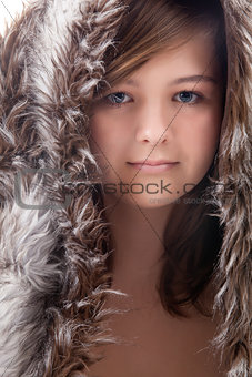 Beauty girl with fur
