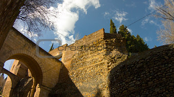 Alhambra castle under the bridge