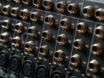 Input output panel of a soundboard