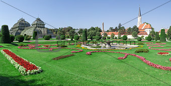 Panoramic of Schonbrunn gardens