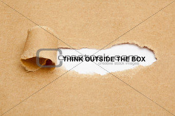 Think Outside The Box Torn Paper