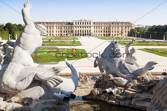 Neptune Fountain in Schonbrunn Palace, Vienna, Austria