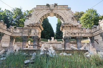Roman ruin in the Schonbrunn gardens