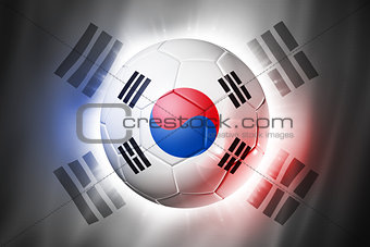 Soccer football ball with South Korea flag
