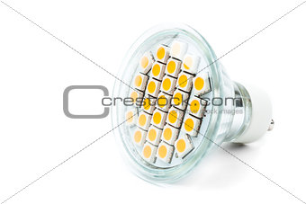 LED lights bulb isolated of white 