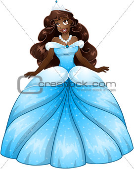 African Princess In Blue Dress