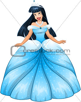 Asian Princess in Blue Dress