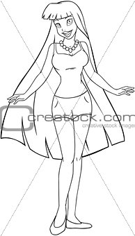 Teenage Girl In Tanktop And Shorts Coloring Page