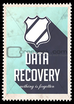 Data Recovery on Blue in Flat Design.