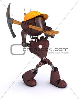 android builder with a pick axe