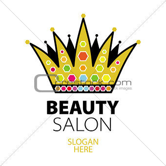 logo golden crown with jewels