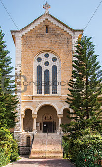 Facade of an ancient trappist monastery,  Latrun, Israel