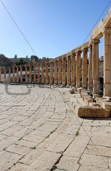Ruins of the Greco-Roman city of Gerasa. Ancient Jerash.