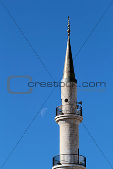 Madaba "jesuscristo" Mosque minaret in blue sky