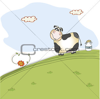 cute cow on meadow