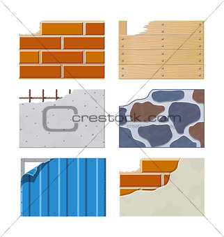 Wall. Set of building icons.