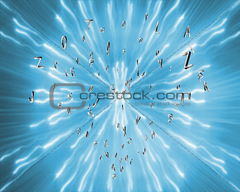 Composite image of silver letters