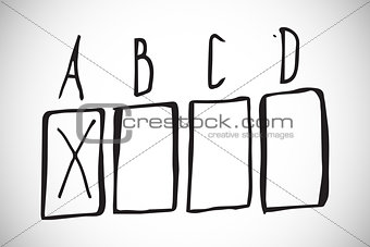 Composite image of multiple choice doodle
