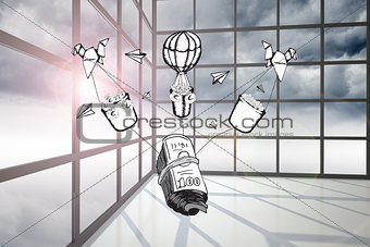 Composite image of profit doodle