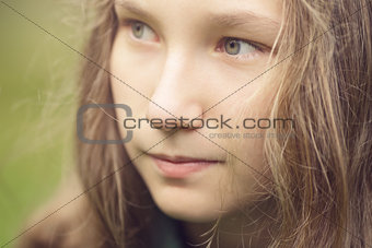 young attractive girl close up portrait