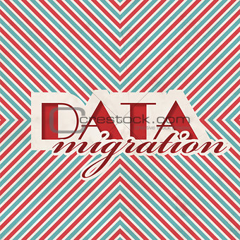 Data Migration Concept on Striped Background.