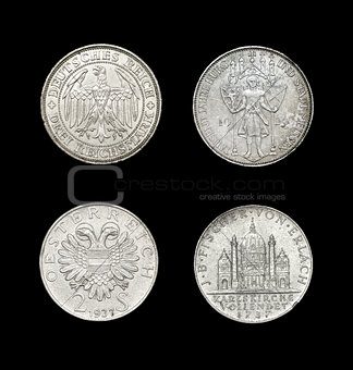 Set of coins of Germany and Austria