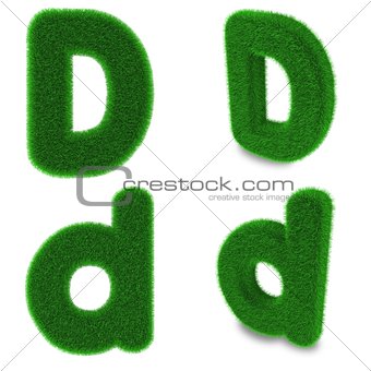 Letter D made of grass