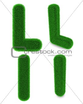 Letter L made of grass