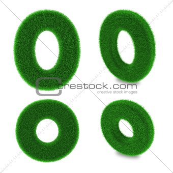 Letter O made of grass