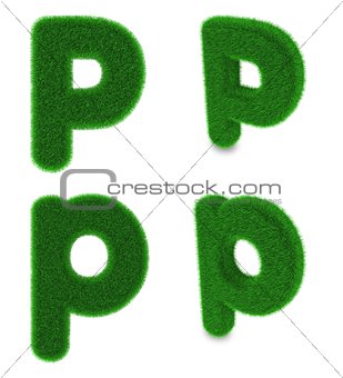 Letter P made of grass
