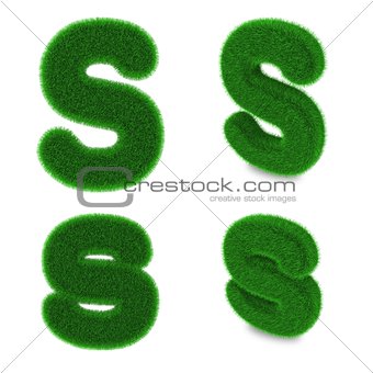 Letter S made of grass
