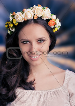 Woman with Floral Wreath