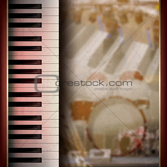abstract grunge background with piano