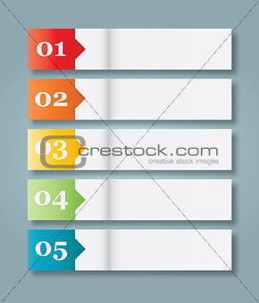Set of 5 Numbered Paper Style Headers