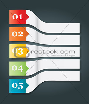 Perspective Set of 5 Numbered Paper Style Headers