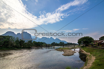 Landscape mountain and river