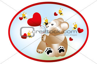 Bear with bees - Stock Illustration