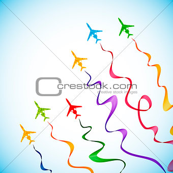 airplane, vector abstract background