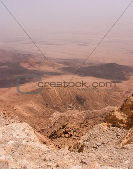 View over the Ramon Crater in Negev Desert in Israel.