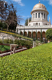 Baha'i Gardens and temple dome, Haifa, Israel