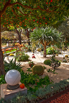 fragment of famous Bahai gardens in Haifa, Israel