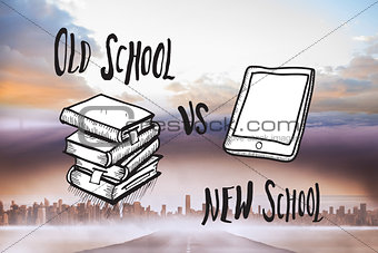 Composite image of old school vs new school doodle