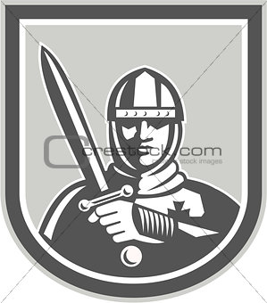 Crusader Knight With Sword Front Crest
